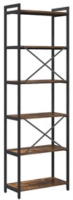 Estante Carvalho fumado 60 x 30 x 188 cm MDF e Aço