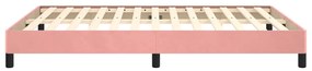Estrutura de cama 140x190 cm veludo rosa