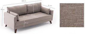 Sofá de 3 Lugares Bella – Creme – 208x85x81 cm