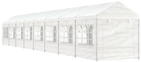 Gazebo com telhado 17,84x2,28x2,69 m polietileno branco
