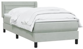 Cama com molas/colchão cinzento-claro 80x220 cm veludo