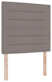 Cama Box com Colchão e Banco Taupe 100x200 cm Tecido