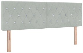 Cama Box com Colchão Cinza Claro 160x200 cm Veludo