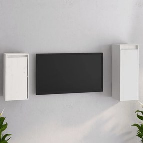 vidaXL Móveis de TV 2 pcs madeira de pinho maciça branco