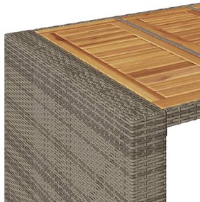 5 pcs conj. bar jardim sem almofadões vime PE/acácia cinzento