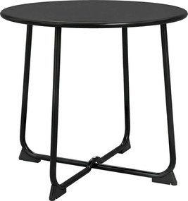 Outsunny Mesa externa redonda 50 cm, mesa de centro de jardim em metal com estrutura em X e pés antiderrapantes, Preto | Aosom Portugal
