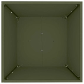 Tigela de Jardim Verde-Azeitona 50x50x15 cm em Aço