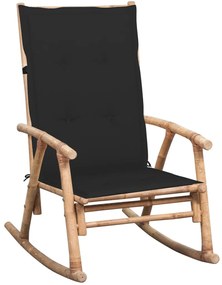 Cadeira de baloiço com almofadão bambu