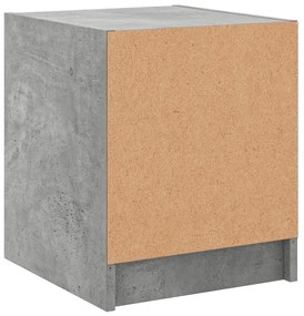 Mesa cabeceira c/ porta vidro 2 pcs 35x37x42cm cinzento cimento
