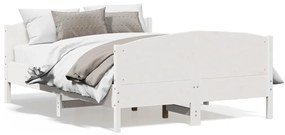 Estrutura cama c/ cabeceira 135x190 cm pinho maciço branco