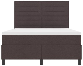 Cama Box Spring com Colchão Castanho 140x190 cm Tecido