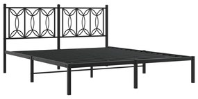 Estrutura de cama com cabeceira 160x200 cm metal preto