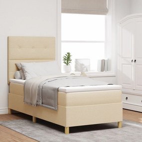 Cama Box Spring com Colchão Creme de Solteiro