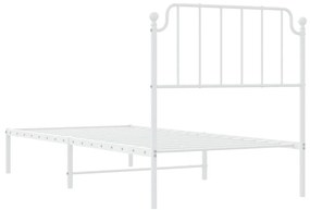 Estrutura de cama com cabeceira 90x200 cm metal branco