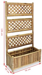 Floreira de jardim com treliça bambu 70 cm