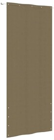 vidaXL Tela de varanda 100x240 cm tecido oxford cinza-acastanhado