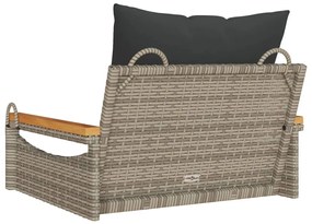 Banco baloiço com almofadões 63x62x40 cm vime PE cinzento