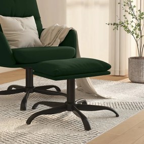 vidaXL Apoio de pés 60x60x36 cm veludo verde-escuro
