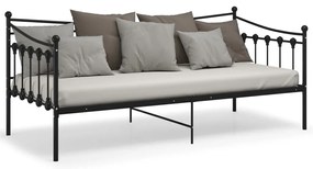 Sofá-cama 90x200 cm metal preto