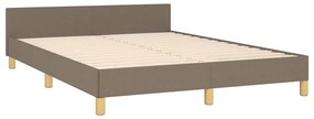 Cama sem colchão 140x190 cm tecido castanho-acinzentado
