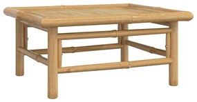 6 pcs conj. lounge de jardim bambu c/ almofadões cinzento-claro