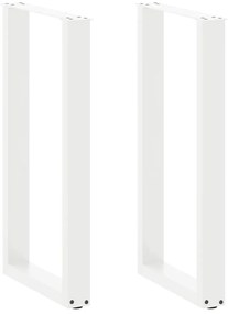 vidaXL Pés de mesa de bar em forma de U, 2 peças, branco, 50x(90-91) cm, aço
