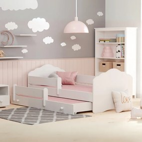 Cama infantil dupla Wave 160x80 branca - colchão e estrado incluído