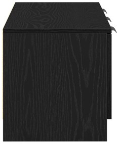 Armário para TV vidaXL Preto Carvalho 102x35x36,5 cm Madeira Engineere