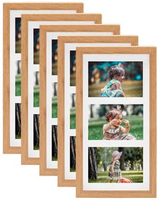 vidaXL Molduras 3D 5 pcs 18x35 cm p/ foto de 3x(10x15 cm) cor carvalho