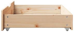 Gavetas para cama com rodas 2 pcs 80x55x17 cm pinho maciço