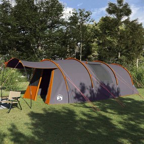 vidaXL Tenda túnel com telhado Cinza e Laranja 740 x 370 x 220 cm