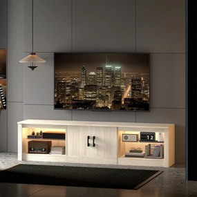 Móvel de TV Moderno com Luzes RGB 2 Orifícios para Cabos para Televiso