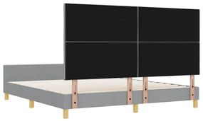 Estrutura de Cama vidaXL em Cinza Claro, 180x200 cm, Tecido