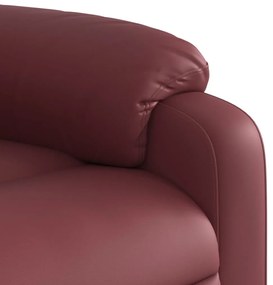 Poltrona massagens reclinável couro artificial vermelho tinto