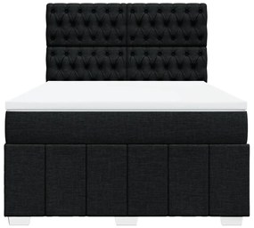 Cama com molas/colchão 140x200 cm tecido preto