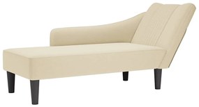 Chaise lounge com tecido creme para apoio de braço direito
