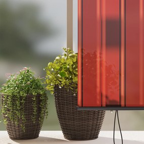 Cortina Rolô Exterior laranja e castanho 200 x 250 cm tecido