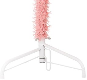 Meia árvore de Natal fina com suporte 120 cm rosa