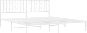 Estrutura de cama com cabeceira 183x213 cm metal branco