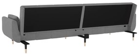 Sofá-cama 2 lugares com duas almofadas veludo cinzento-claro
