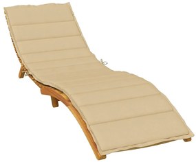 vidaXL Almofadão para espreguiçadeira 200x50x4cm mesclado tecido bege