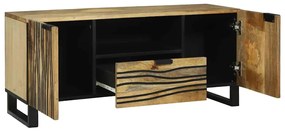 Armário de TV - 105 x 33,5 x 46 cm, Feito de Madeira Sólida de Manga