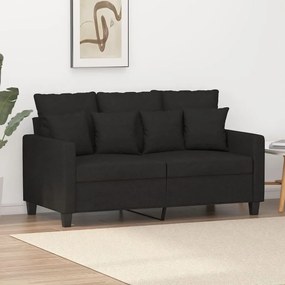 Sofá de 2 lugares tecido 120 cm preto