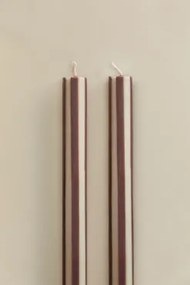 Pack De 2 Velas Decorativas Soraia Beige Tapioca - Castanho Café - Sklum