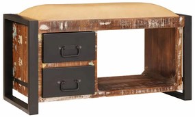 Banco de Armazenamento Multicolorido 80x35x40 cm Madeira Sólida Recupe