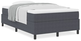 Cama Box com Colchão – Cinza Escuro, 120 x 200 cm, Tecido de Corduroy