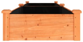 Canteiro elevado c/ forro 240x60x25 cm abeto maciço castanho