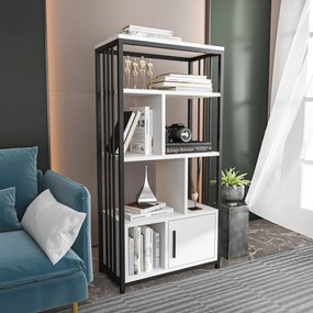 Estante Valero – Branco/Preto – 60x120x29,6 cm