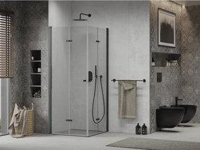 Mexen Lima Duo cabine de duche dobrável 80 x 80 cm, transparente, preta - 856-080-080-70-00-02