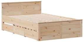 Cama com estante sem colchão 135x190 cm pinho maciço